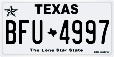 TX license plate BFU4997