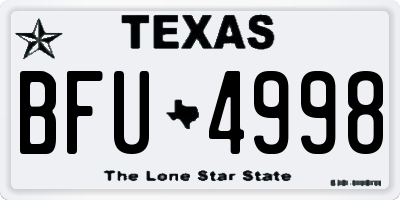 TX license plate BFU4998