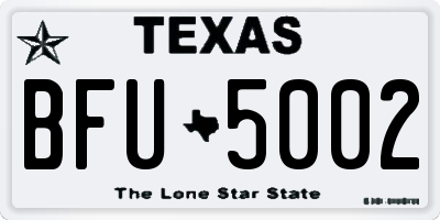 TX license plate BFU5002