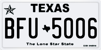 TX license plate BFU5006