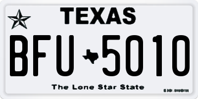 TX license plate BFU5010