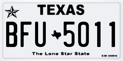 TX license plate BFU5011