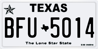 TX license plate BFU5014