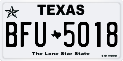 TX license plate BFU5018