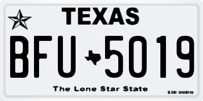 TX license plate BFU5019