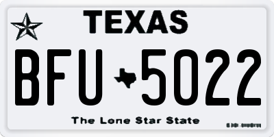 TX license plate BFU5022