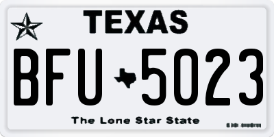 TX license plate BFU5023