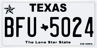 TX license plate BFU5024