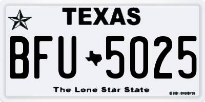 TX license plate BFU5025