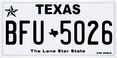 TX license plate BFU5026