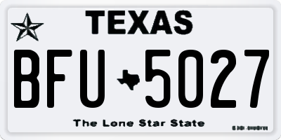 TX license plate BFU5027