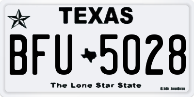 TX license plate BFU5028