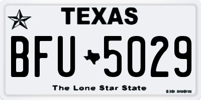 TX license plate BFU5029