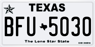 TX license plate BFU5030