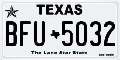TX license plate BFU5032