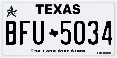 TX license plate BFU5034