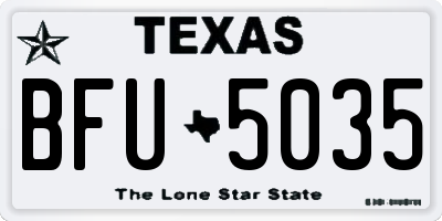 TX license plate BFU5035