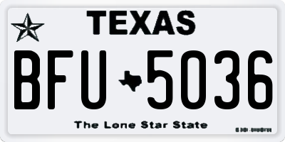 TX license plate BFU5036