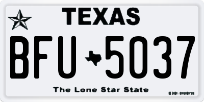 TX license plate BFU5037