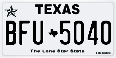 TX license plate BFU5040