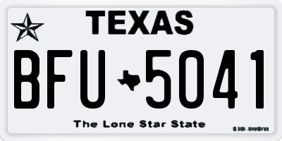 TX license plate BFU5041
