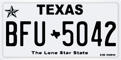 TX license plate BFU5042