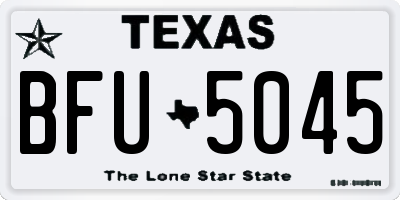 TX license plate BFU5045