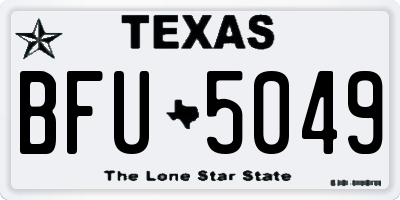 TX license plate BFU5049