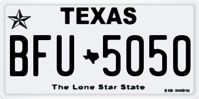 TX license plate BFU5050