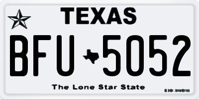 TX license plate BFU5052