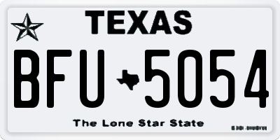 TX license plate BFU5054