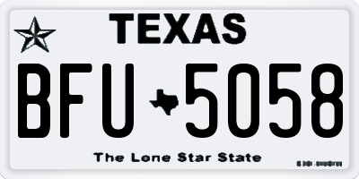 TX license plate BFU5058