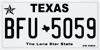 TX license plate BFU5059