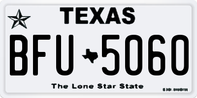 TX license plate BFU5060