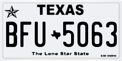 TX license plate BFU5063