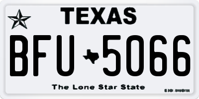 TX license plate BFU5066