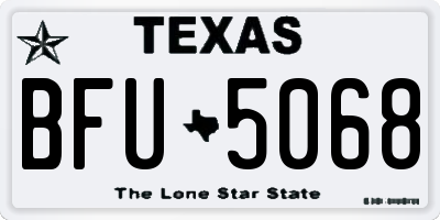 TX license plate BFU5068