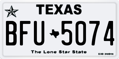 TX license plate BFU5074