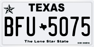 TX license plate BFU5075