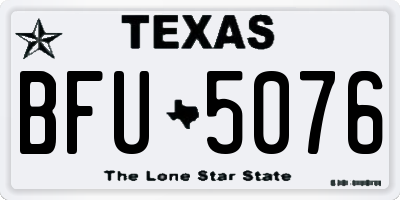 TX license plate BFU5076