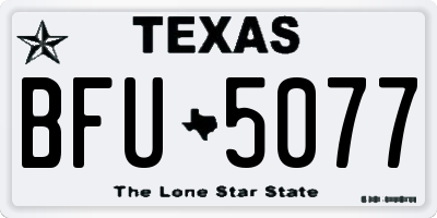 TX license plate BFU5077