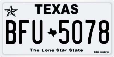 TX license plate BFU5078