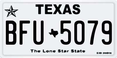 TX license plate BFU5079