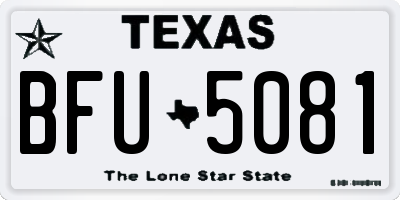 TX license plate BFU5081