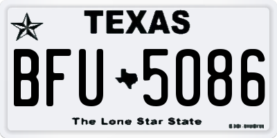 TX license plate BFU5086