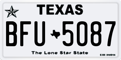 TX license plate BFU5087