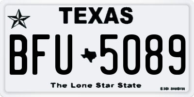TX license plate BFU5089