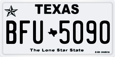 TX license plate BFU5090