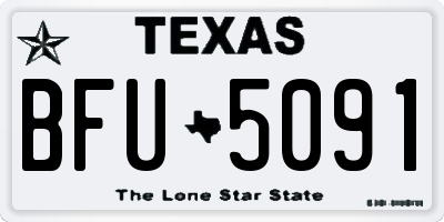 TX license plate BFU5091