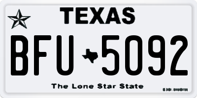 TX license plate BFU5092